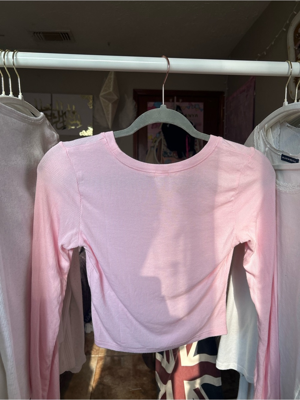 Garage Long-Sleeve Pink Crop Top - Picture 3 of 3